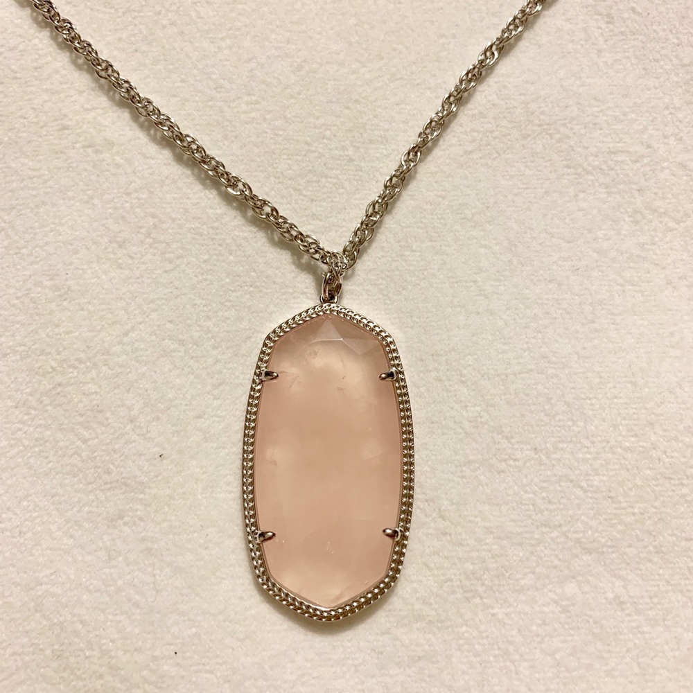 NWT KS Rose Quartz/Silvertone Rae Pendant Necklace - Picture 5 of 7